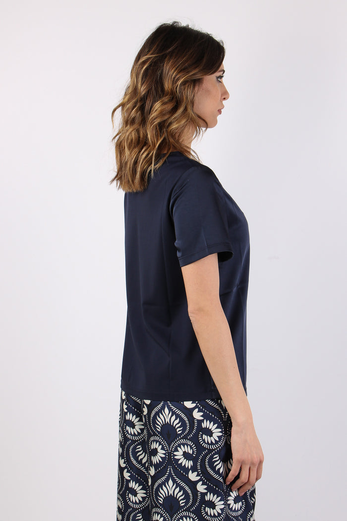 Wkdzona T-shirt Bimateriale Blu-7