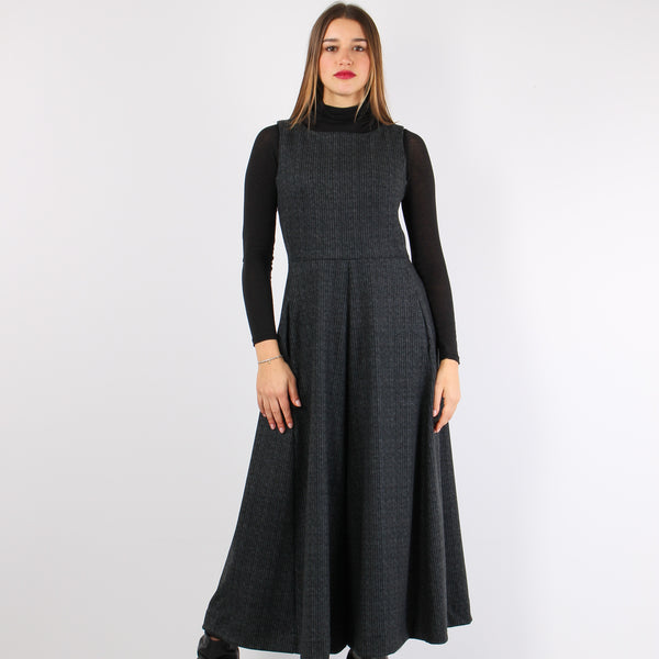 Tuta Pantalone Palazzo Grigio/nero-2