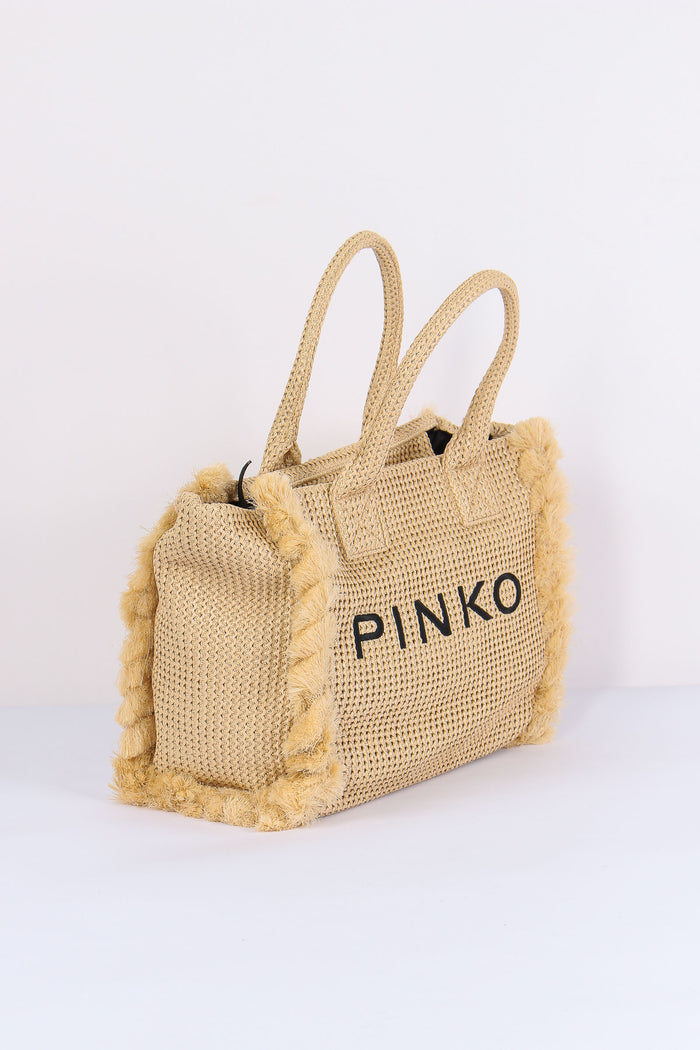 Shopping Beach Rafia Paglia/nero-6