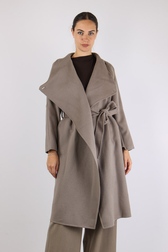 Cappotto Lana Cinturato Fango-4