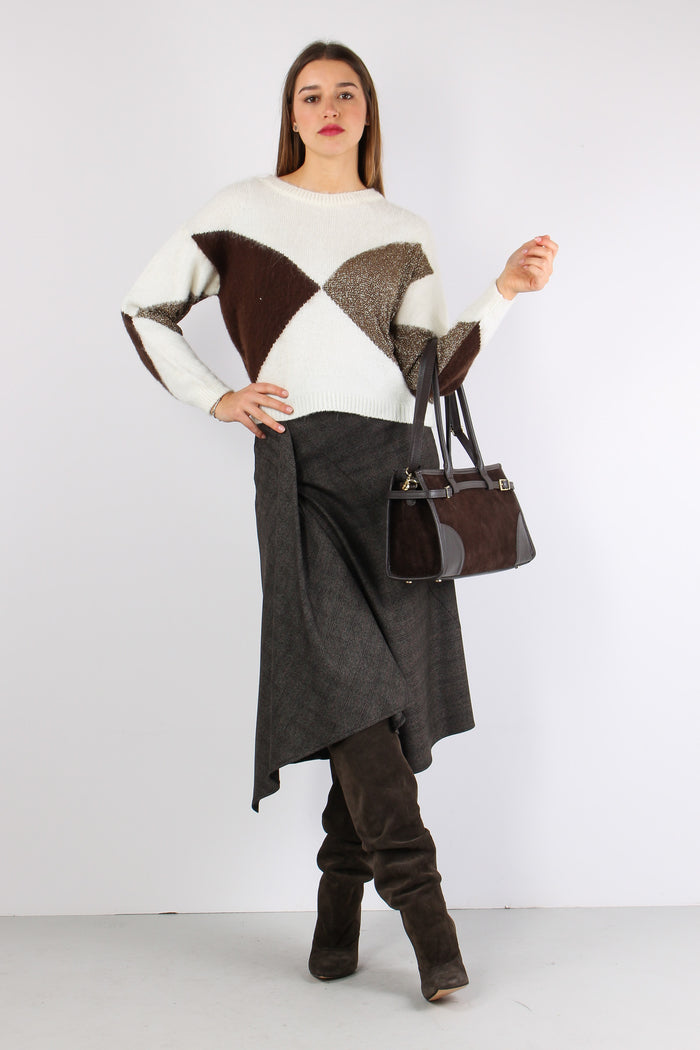 Maglia Rombi Luex Panna/moro-5