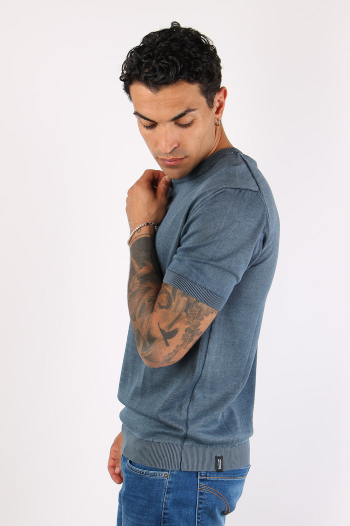 T-shirt Girocollo Basica Night Blue-6