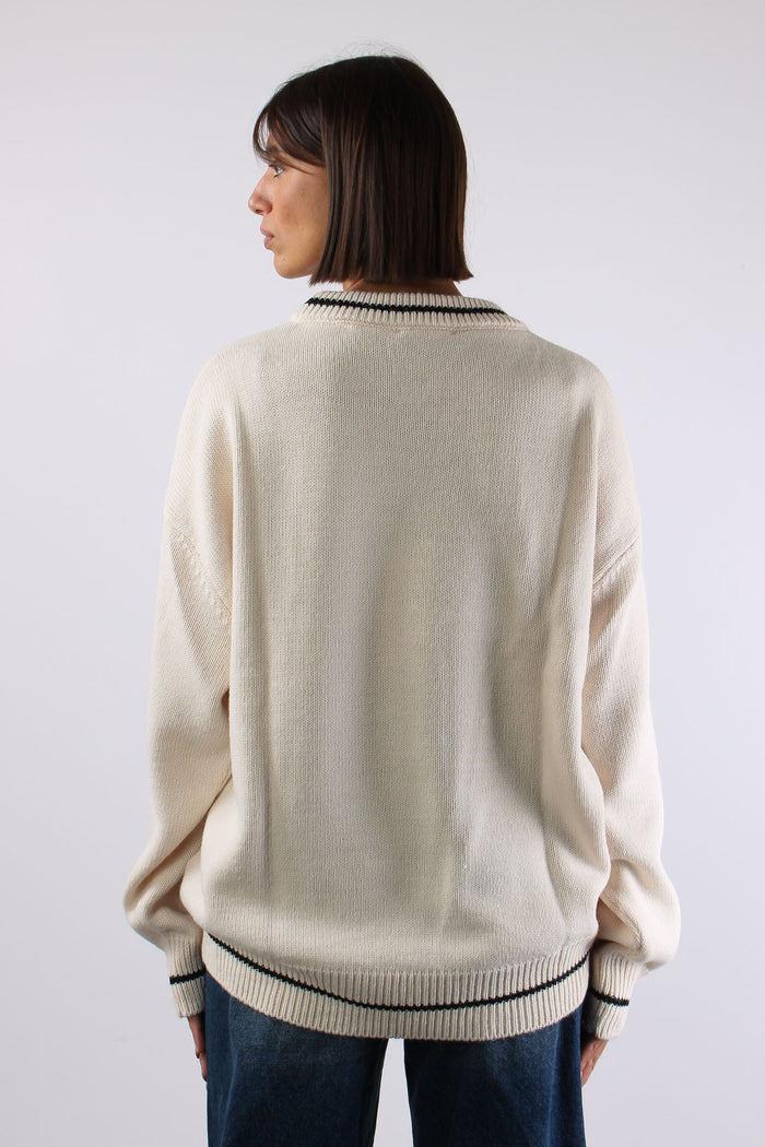 Maglia Maxi Logo Maison Gaelle Crema-5