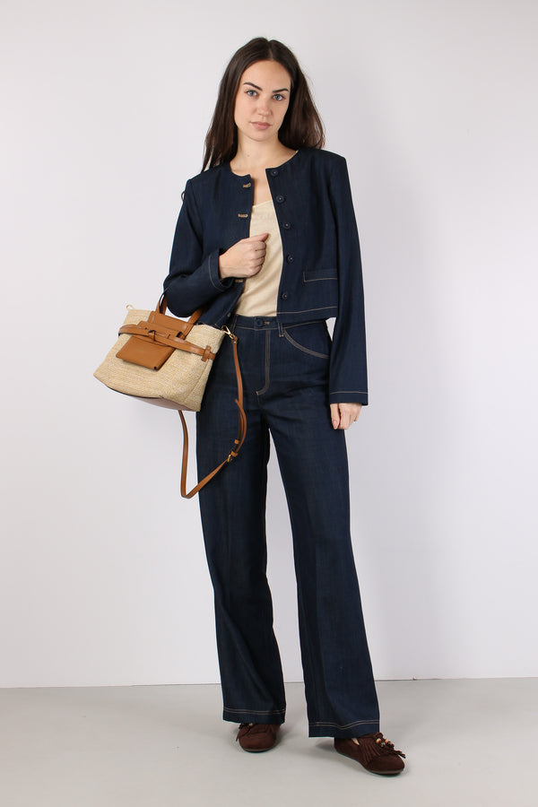 Giacca Chambry Bottoni Blu Denim