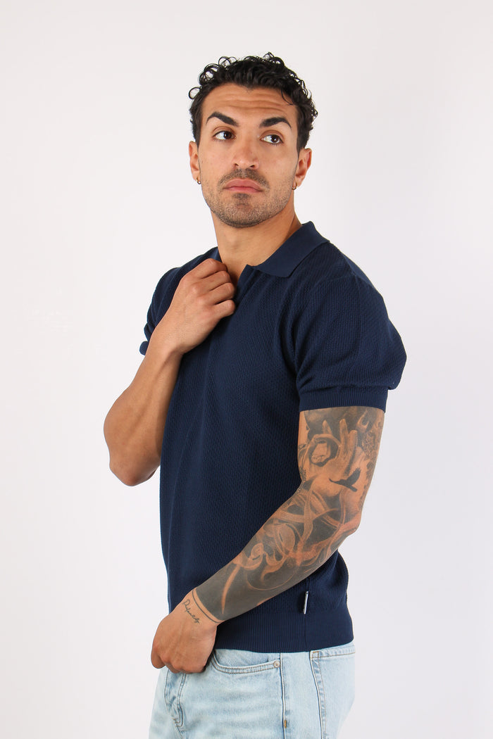 Polo Derby Punto Riso Blu Navy-6