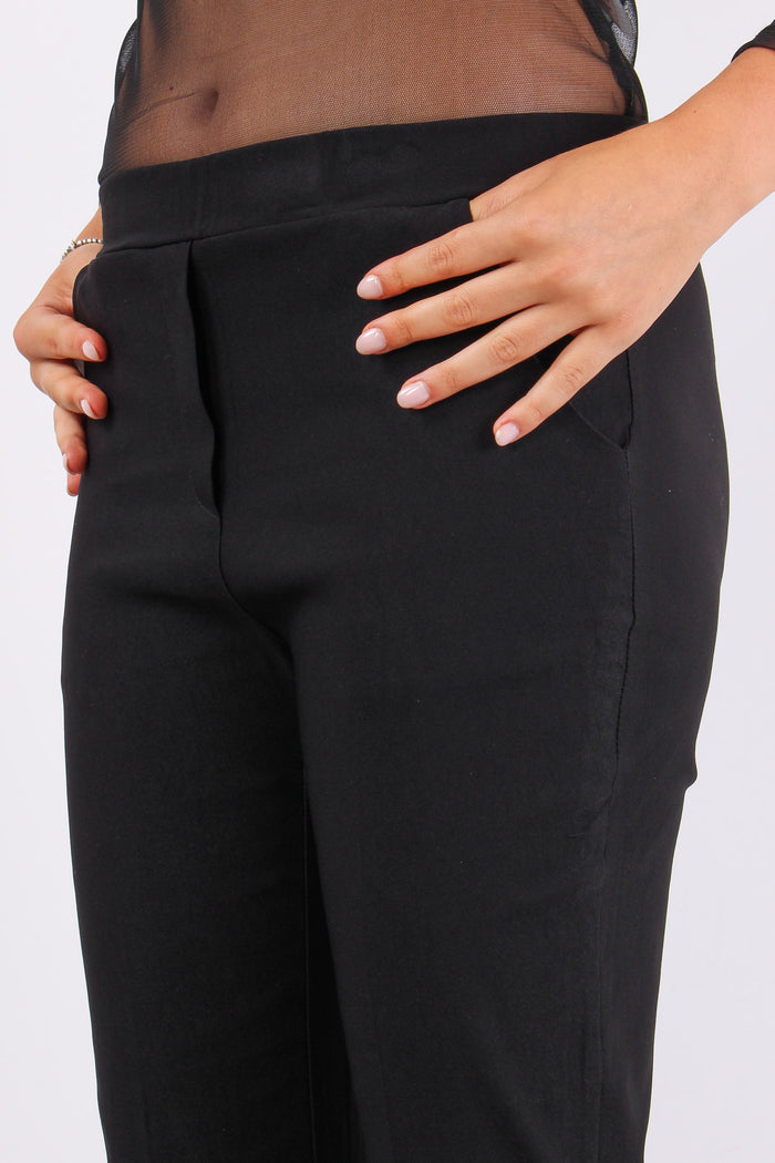 Pantalone Cropped Gabardina Nero-8