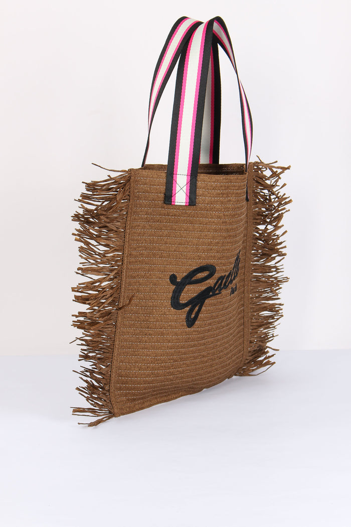 Shopping Rafia Ricamo Logo Nero-6