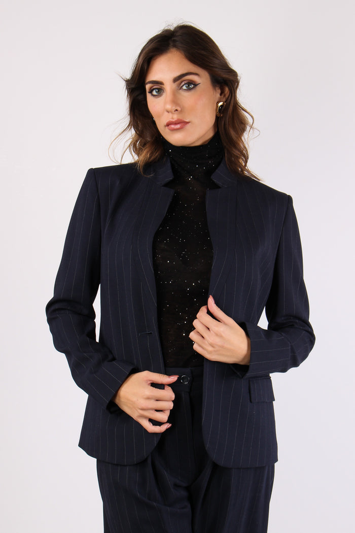 Kebab Giacca Sfiancata Gessata Blu/bianco-3