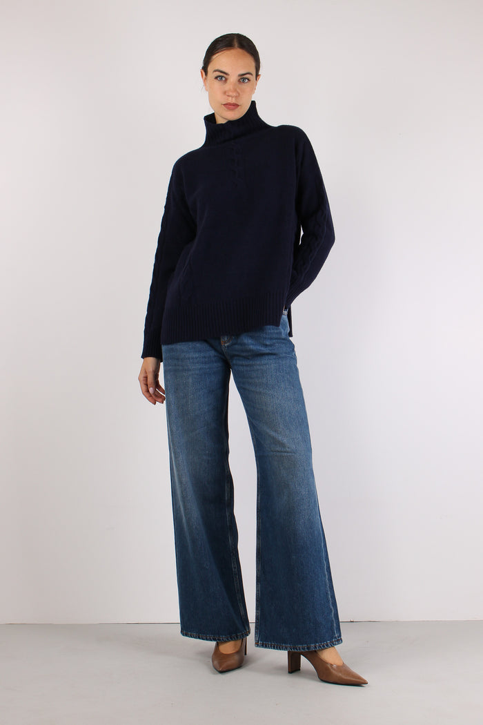 Collo Alto Treccia Navy-2
