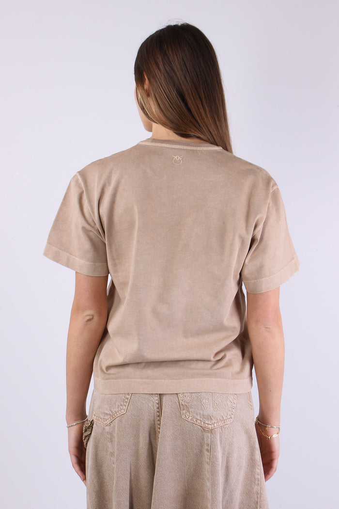 Sheryl T-shirt Logo Pizzo Beige Chantilly-5