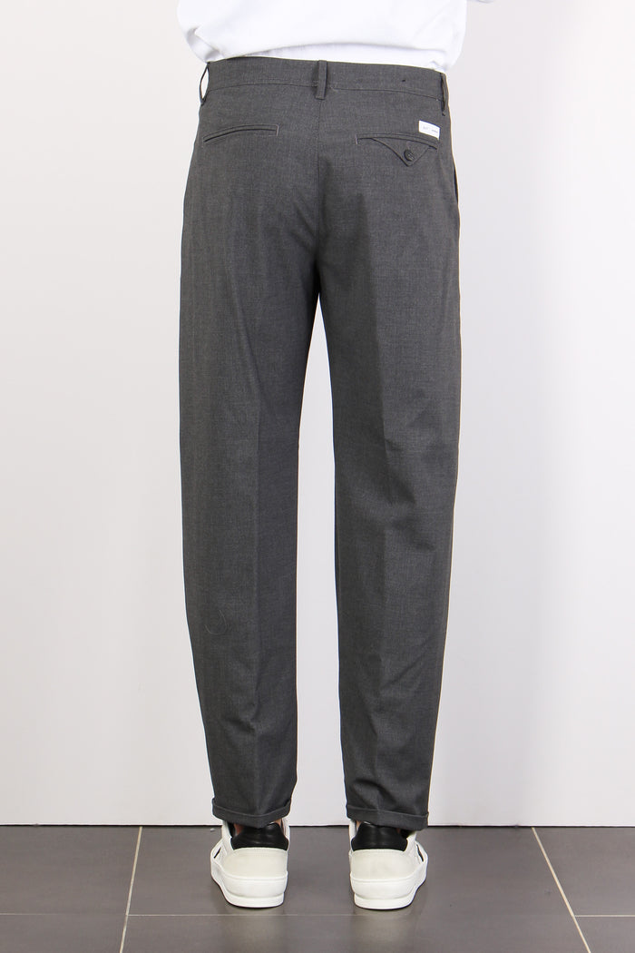 Mente Pantalone Dritto Pence Grigio-3