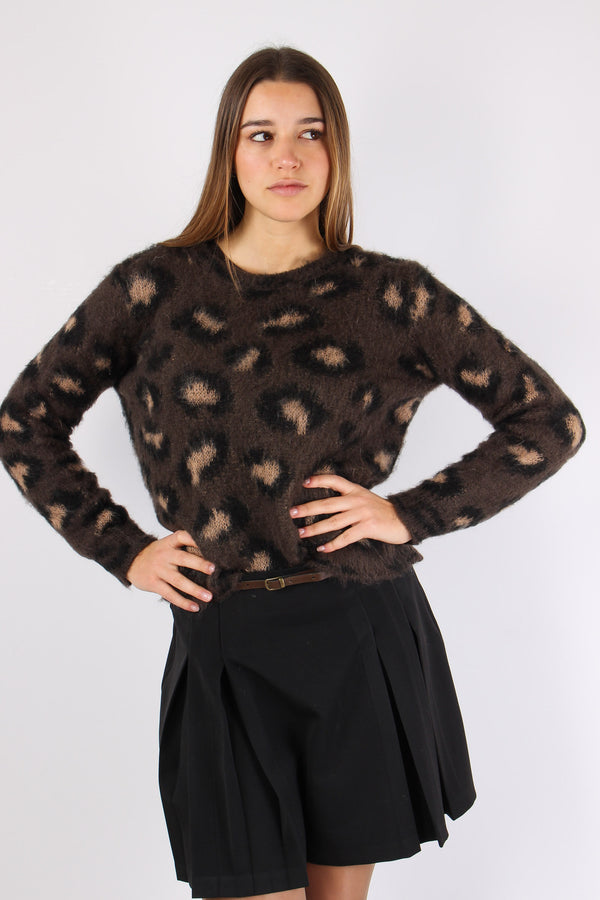 Girocollo Macula Misto Alpaca Marrone-2