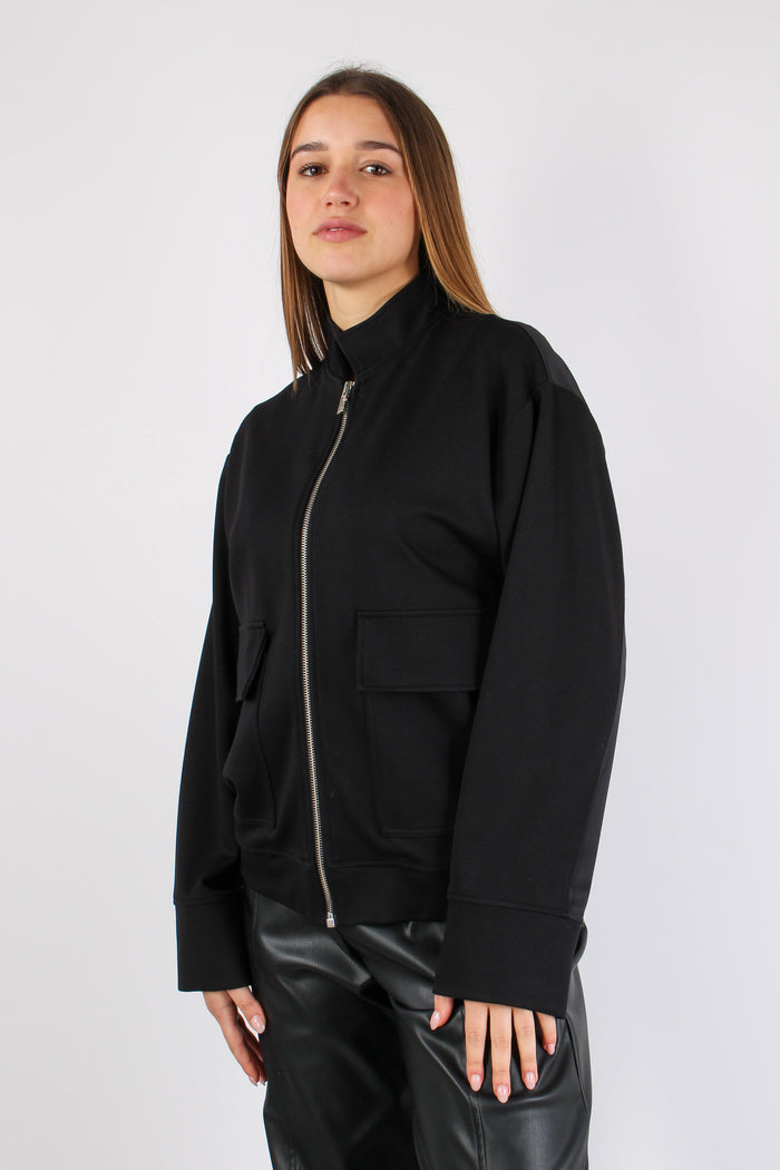 Bomber Felpa Inserto Raso Black-6
