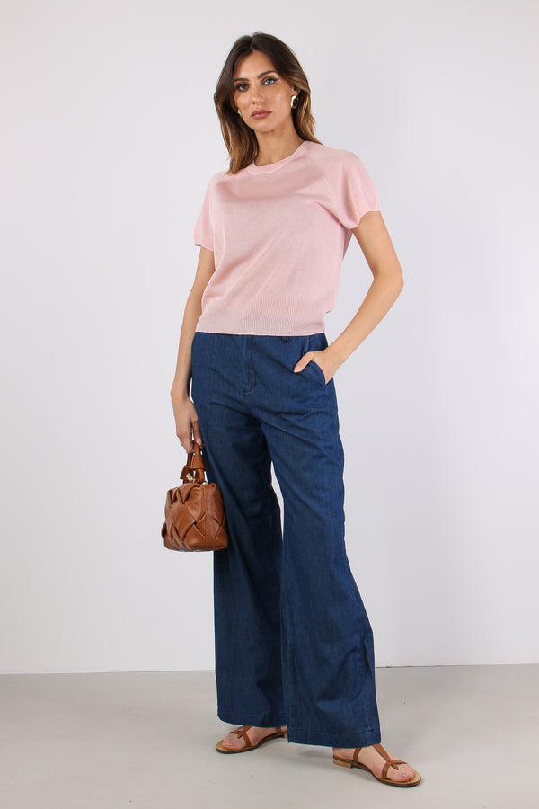 Maglia M/m Filo Cotone Rosa