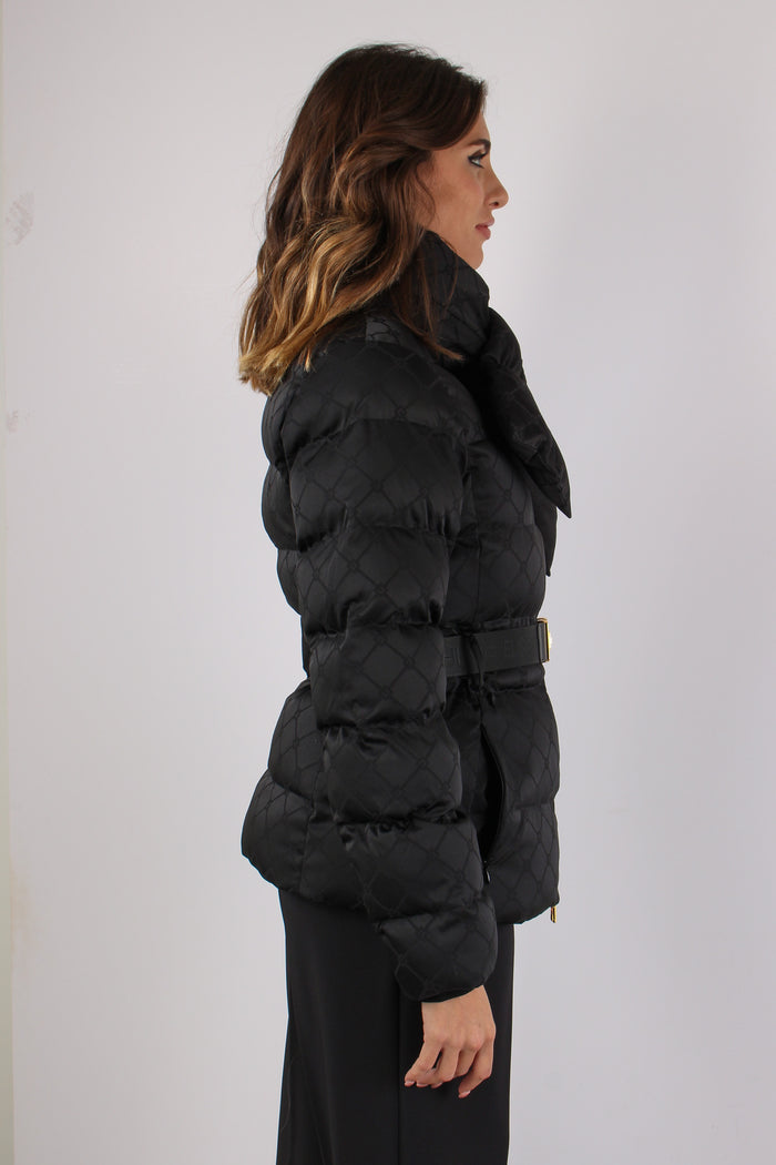 Piumino Logo Fiocco Collo Nero-6