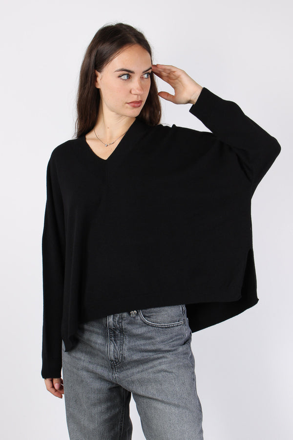 Maglia Scavo V Viscosa Nero