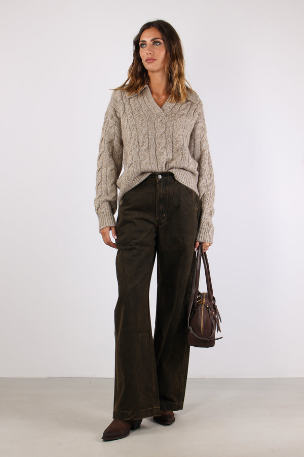 Polo Trecce Lurex Fango-2