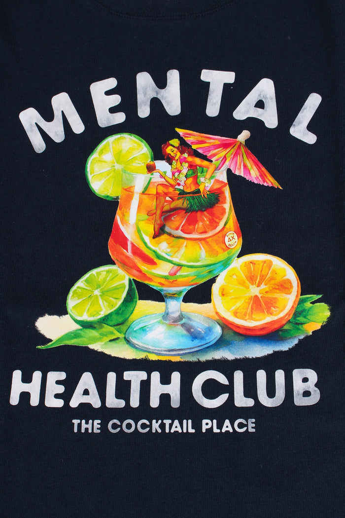 T-shirt Stampa Beach Navy Blue-2