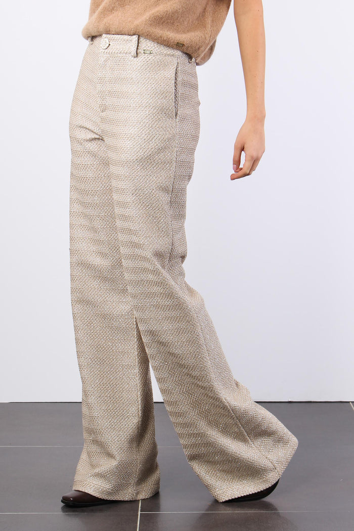 Pantalone Gamba Lraga Lurex Ivory-6