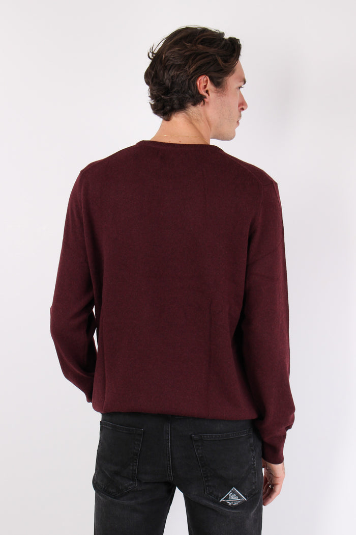 Maglia Girocollo Lambswool Wine Heather-5