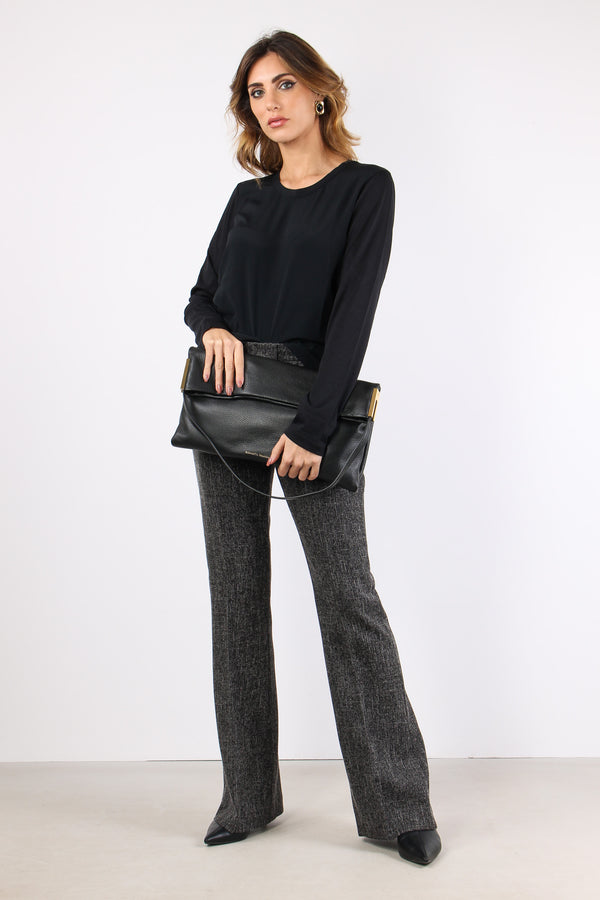 Girocollo Jersey Seta Nero-2