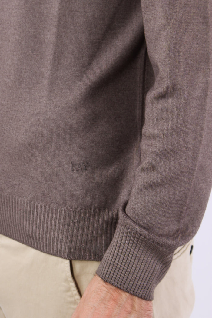 Maglia Lana Effetto Lavato Noce-7