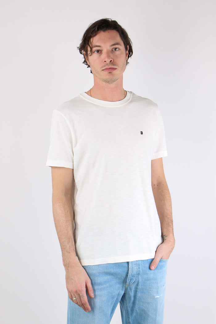 T-shirt Cotone Fiammato Logo Alabastro-6