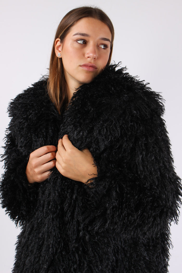 Ecopelliccia Mongolia Corta Black-8