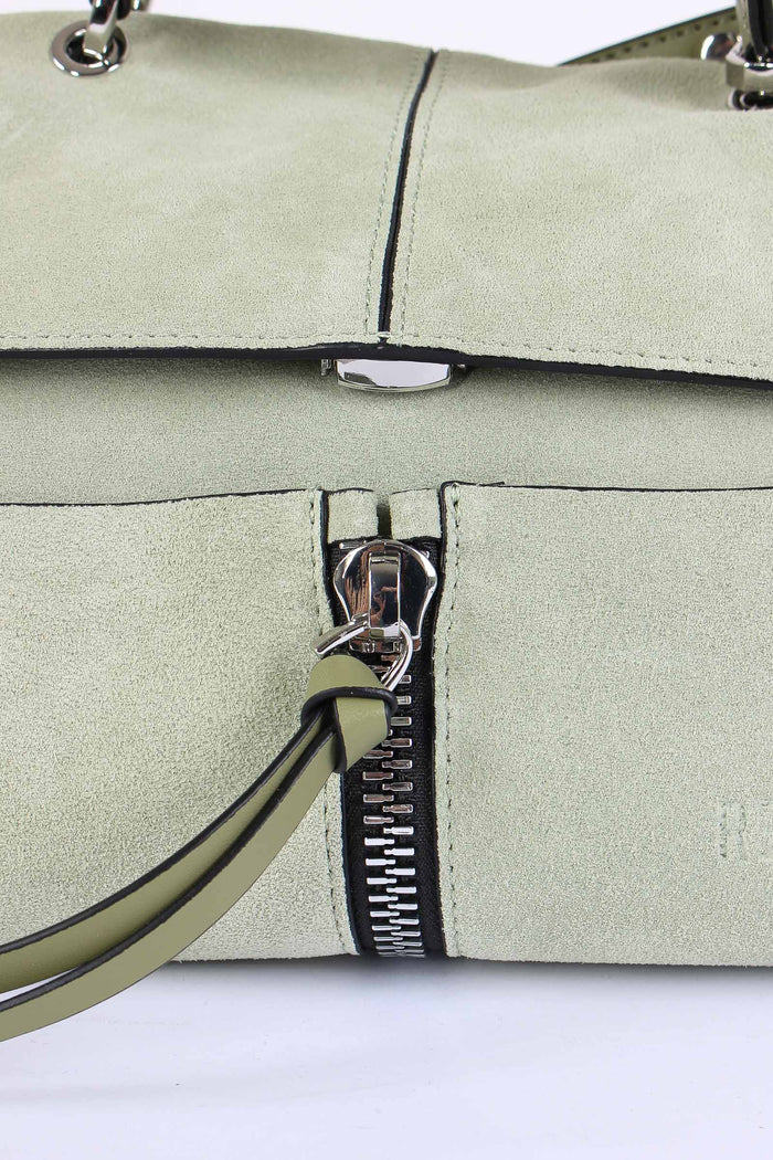 Chloe Mini Cartella Camoscio Zip Vert-7