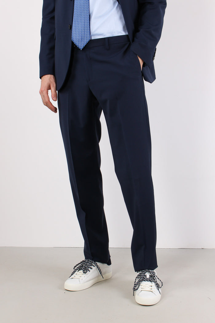 Abito Misto Lana Slim Blu-3