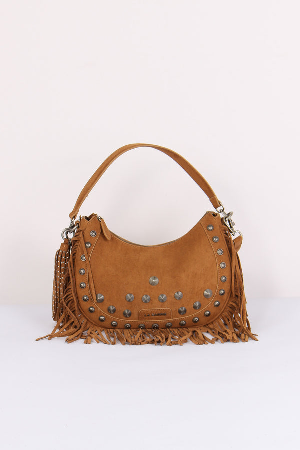 Mezzaluna Suede Frange Cotto