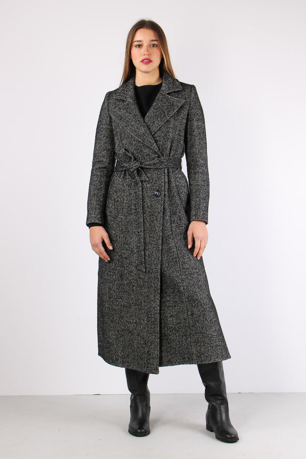 Cappotto Lungo Resca Nero/panna-2