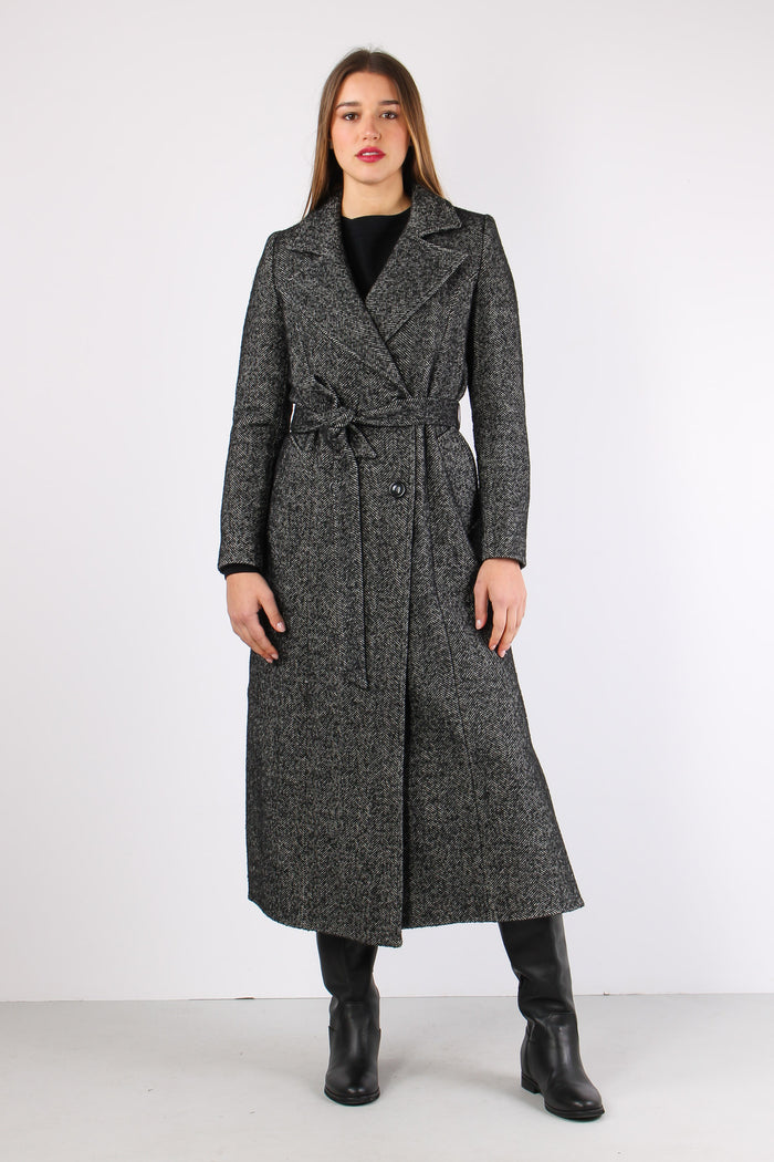 Cappotto Lungo Resca Nero/panna-2