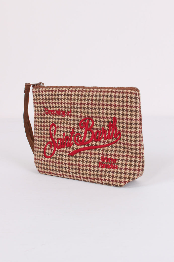 Pochette Pied De Poule Soft Rosso/beige-4