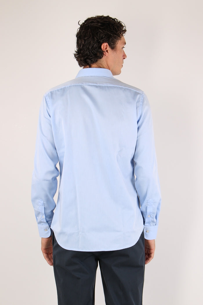 Camicia Collo Italiano Tencell Celeste-4
