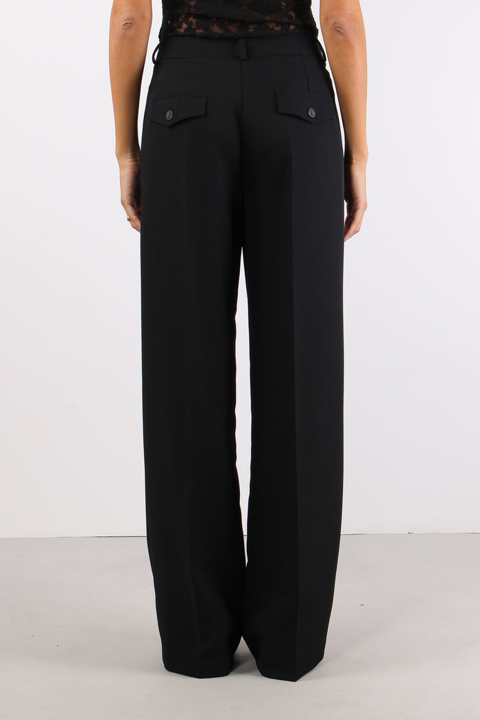 Pantalone Fluido Pattine Nero-4