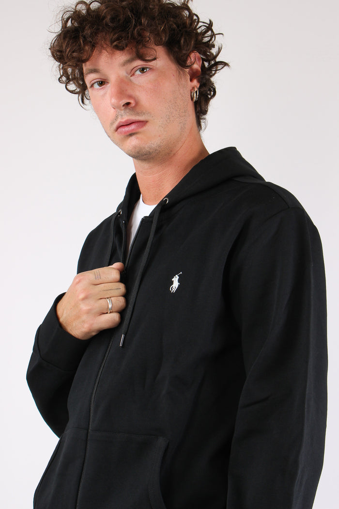 Felpa Zip Cappuccio Polo Black-7