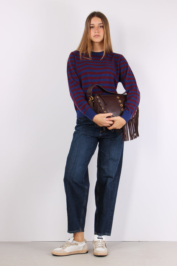 Maglia Girocollo Riga Blue/bordeaux