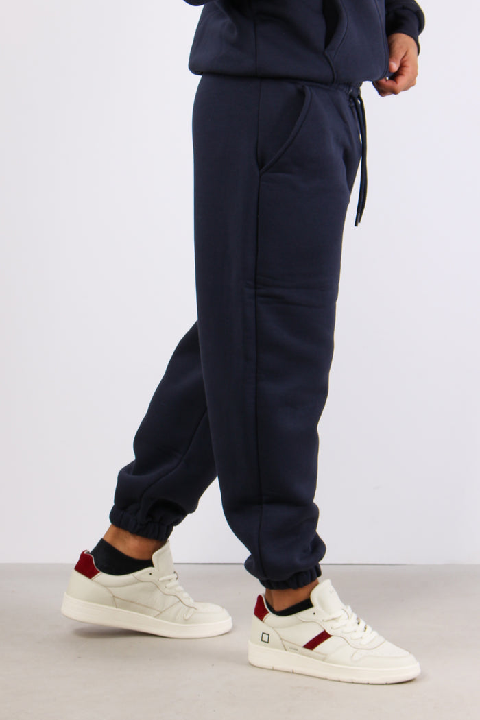 Pantalone Felpa Logo Blu-3