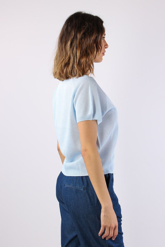 Maglia M/m Filo Cotone Azzurro-7