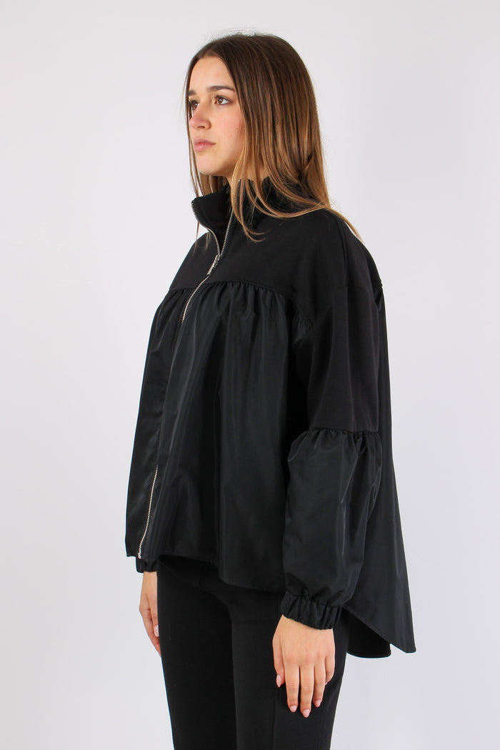 Bomber Felpa Inserto Nylon Black-7