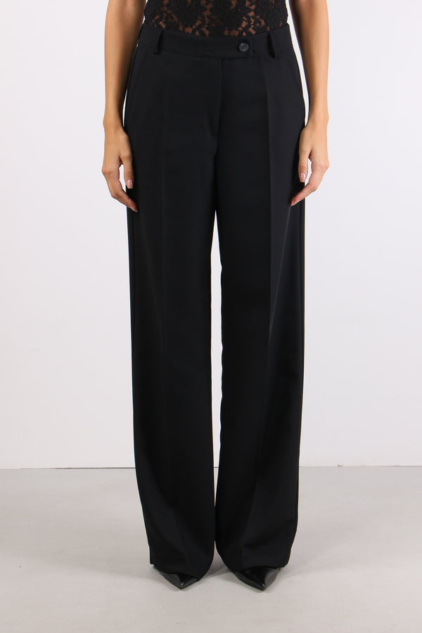 Pantalone Fluido Pattine Nero-2