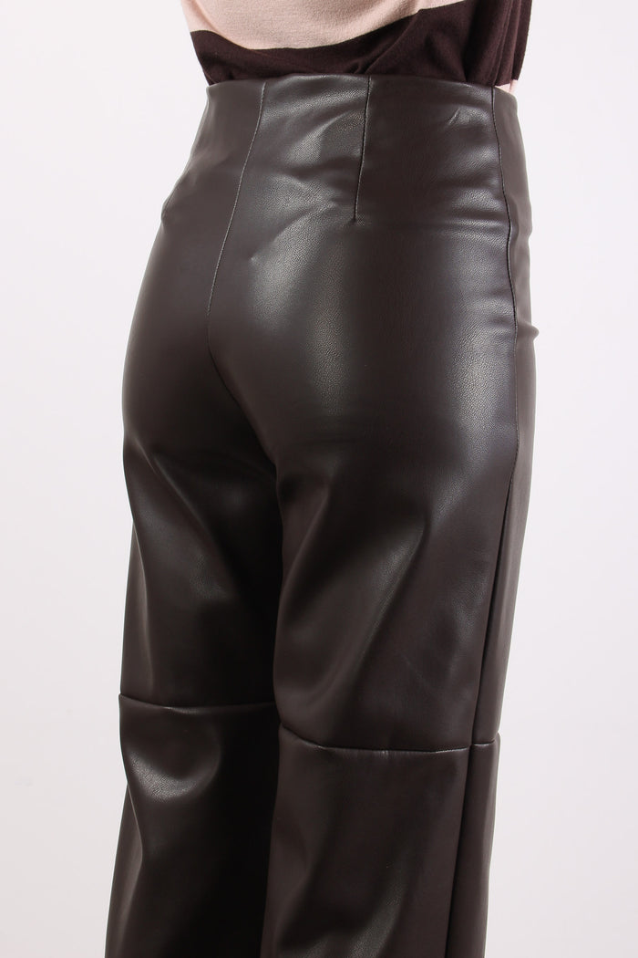 Pantalone Ecopelle Cuciture Moro-6