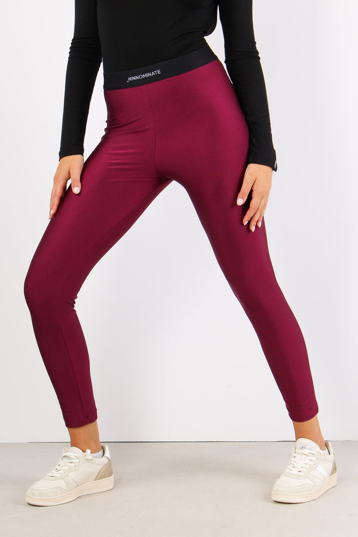 Leggins Elastico Logo Bordeaux-5