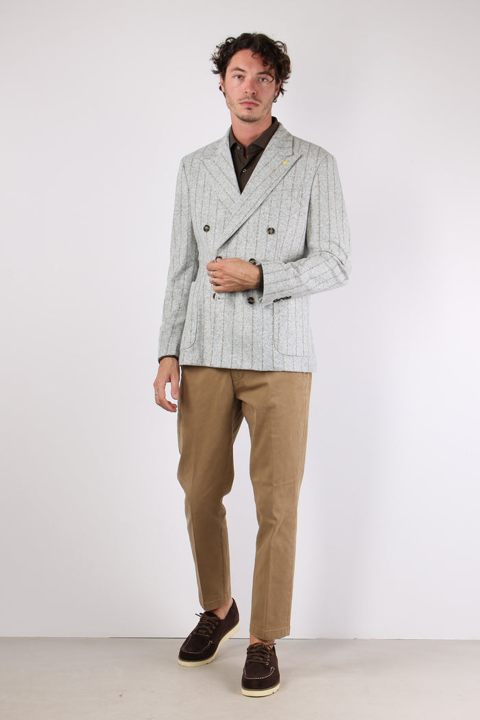 Giacca Gessata Grigio-5