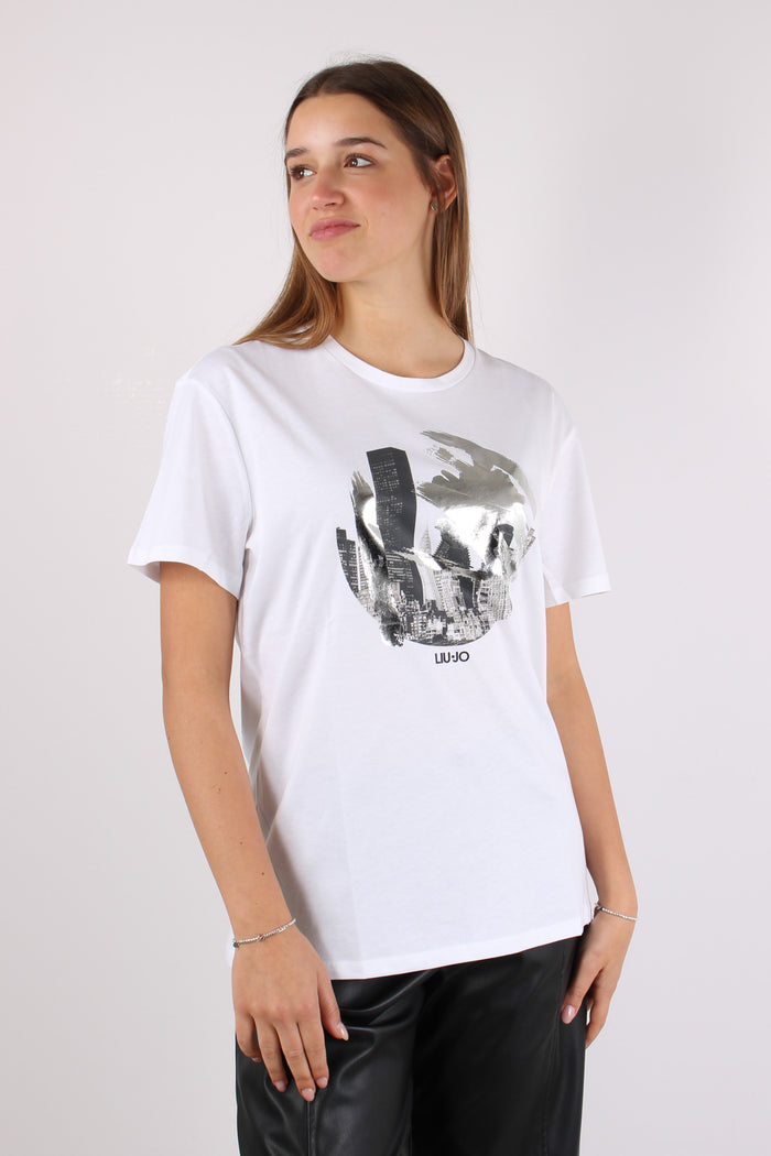 T-shirt Lamina Stampa Bianco/city-4