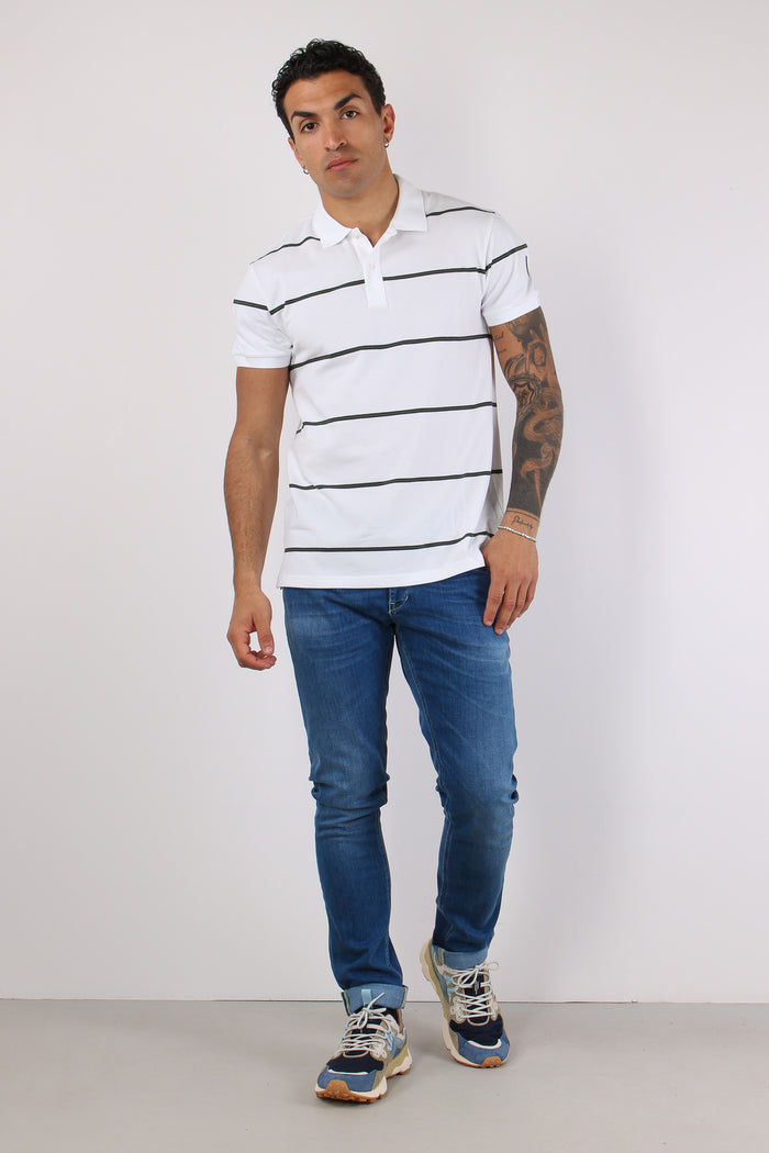 Polo Piquet Riga Bianco/jeep/navy-5
