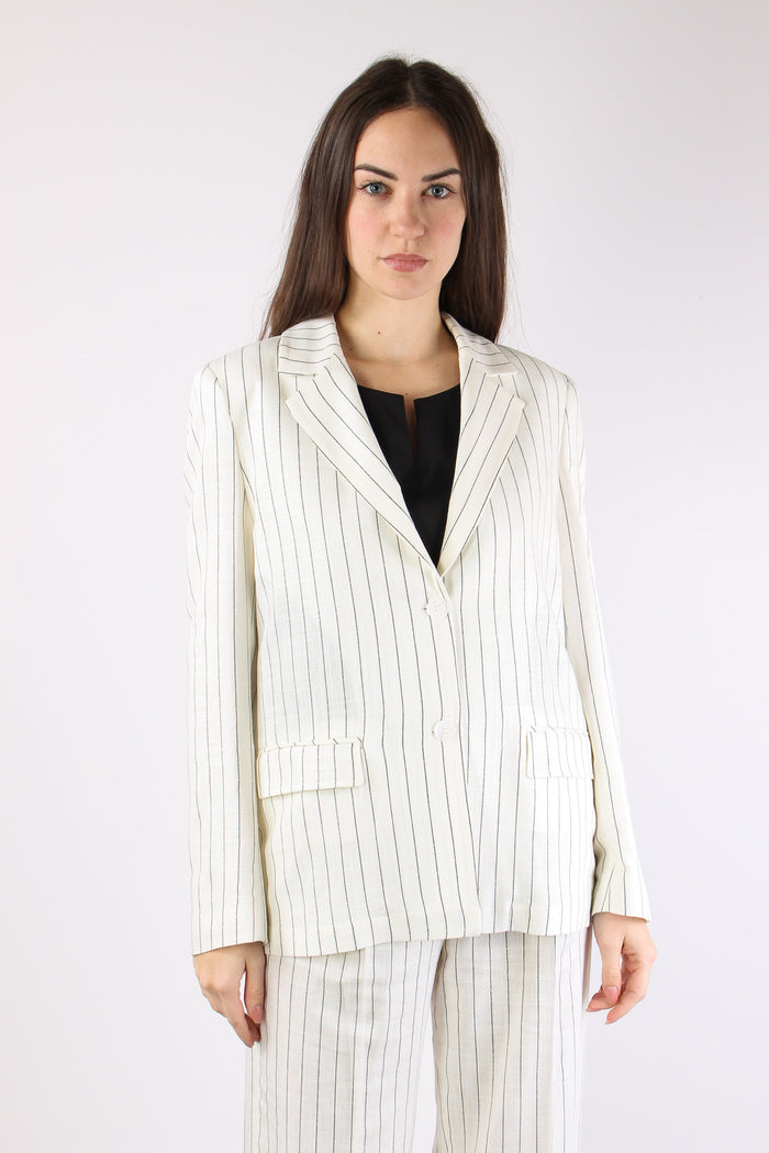 Giacca Gessata Bianco/nero-3