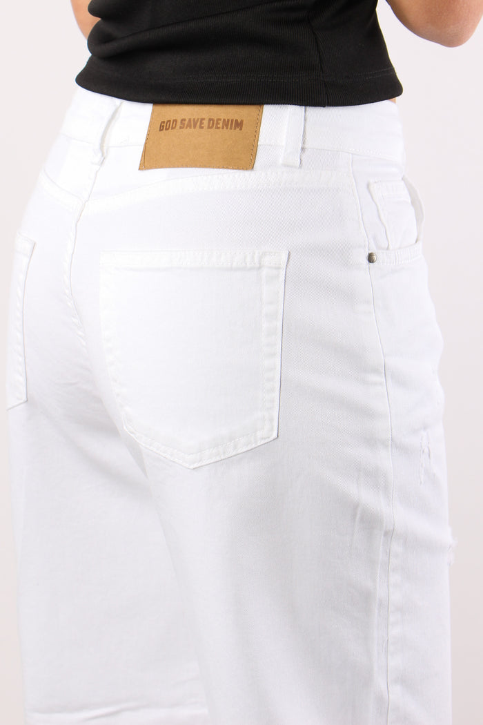 Naiadi Denim Baggy Rotture Bianco-8