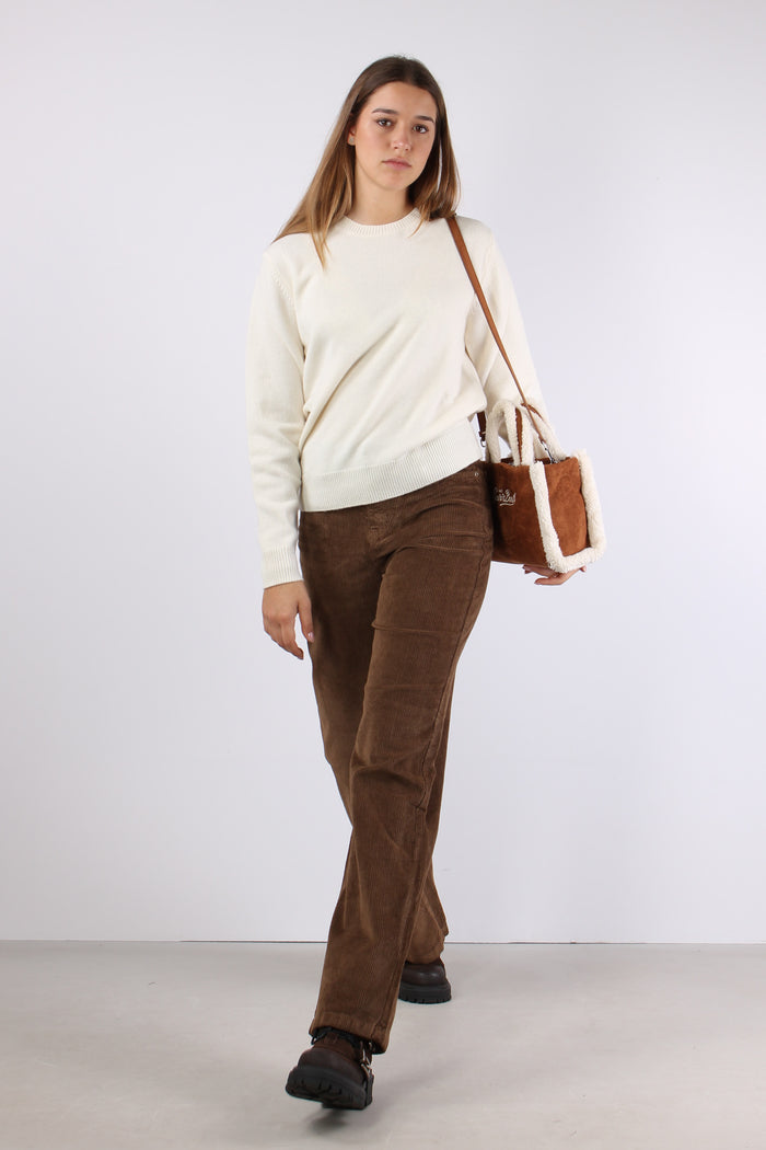 Girocollo Logo Collo Bianco